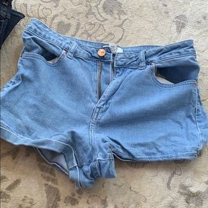 Size 4 f21 shorts high waisted light blue denim